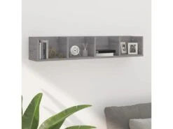 Étagère Murale à CD Sonoma Gris 100x18x18 Cm Bois D'ingénierie