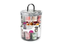 Carrousel à épices Pots En Verre 16 Pots -Electroménager Soldes materiel et ustensile de cuisine 12716431