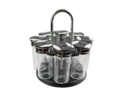 Carrousel à épices Pots En Verre 8 Pots -Electroménager Soldes materiel et ustensile de cuisine 12716517
