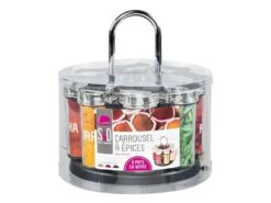 Carrousel à épices Pots En Verre 8 Pots -Electroménager Soldes materiel et ustensile de cuisine 12716519