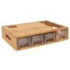Planche à Découper Bambou "4 Tiroirs" 40cm Naturel -Electroménager Soldes materiel et ustensile de cuisine 13580083