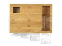 Planche à Découper Bambou "4 Tiroirs" 40cm Naturel -Electroménager Soldes materiel et ustensile de cuisine 13580089