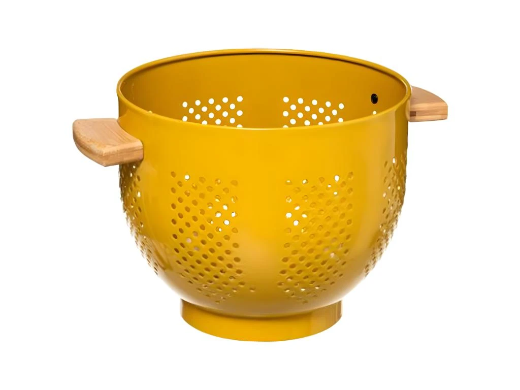 Passoire Ronde En Métal "Modern" 22cm Moutarde 3 Passoire Ronde En Métal "Modern" 22cm Moutarde