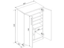 Meuble à Chaussures MATHIAS - 2 Portes - Blanc -Electroménager Soldes meuble a chaussures 407405