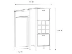 Bar Avec 9 Casiers à Bouteilles Décor Noir Et Effet Chêne - MODE 11 Bar Avec 9 Casiers à Bouteilles Décor Noir Et Effet Chêne - MODE -Electroménager Soldes meuble de bar 10817657