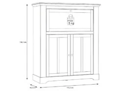 Meuble Bar 115 Cm 1 Abattant 2 Portes Décor Chêne Blanchi - ANGELE -Electroménager Soldes meuble de bar 10817667