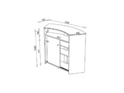 Grand Comptoir De Bar Noir - DAEMAR N°4 -Electroménager Soldes meuble de bar 11122191