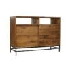 Bar Industriel Bois Rustique Et Métal Noir L.140 Cm - FACTORY