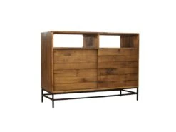 Bar Industriel Bois Rustique Et Métal Noir L.140 Cm - FACTORY
