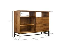 Bar Industriel Bois Rustique Et Métal Noir L.140 Cm - FACTORY 9 Bar Industriel Bois Rustique Et Métal Noir L.140 Cm - FACTORY -Electroménager Soldes meuble de bar 11579309