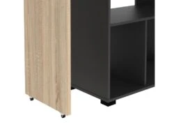 Meuble De Bar Pivotant Avec Rangements - Naturel Et Anthracite - SATURNE -Electroménager Soldes meuble de bar 12352467