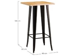 Table D'appoint Carrée Haute Strong 60x60x105cm Thinia Home -Electroménager Soldes meuble de bar 12640449
