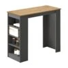 MATCHA - Table Bar à 4 Etagères Coloris Gris Anthracite Et Effet Bois 2 MATCHA - Table Bar à 4 Etagères Coloris Gris Anthracite Et Effet Bois -Electroménager Soldes meuble de bar 13819101