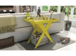 Table Bar Desserte Jaune 56 X 53 Cm -Electroménager Soldes meuble de bar 14059183