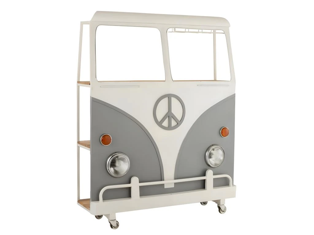 Table De Bar Design à Led "Auto" 175cm Blanc & Gris 3 Table De Bar Design à Led "Auto" 175cm Blanc & Gris