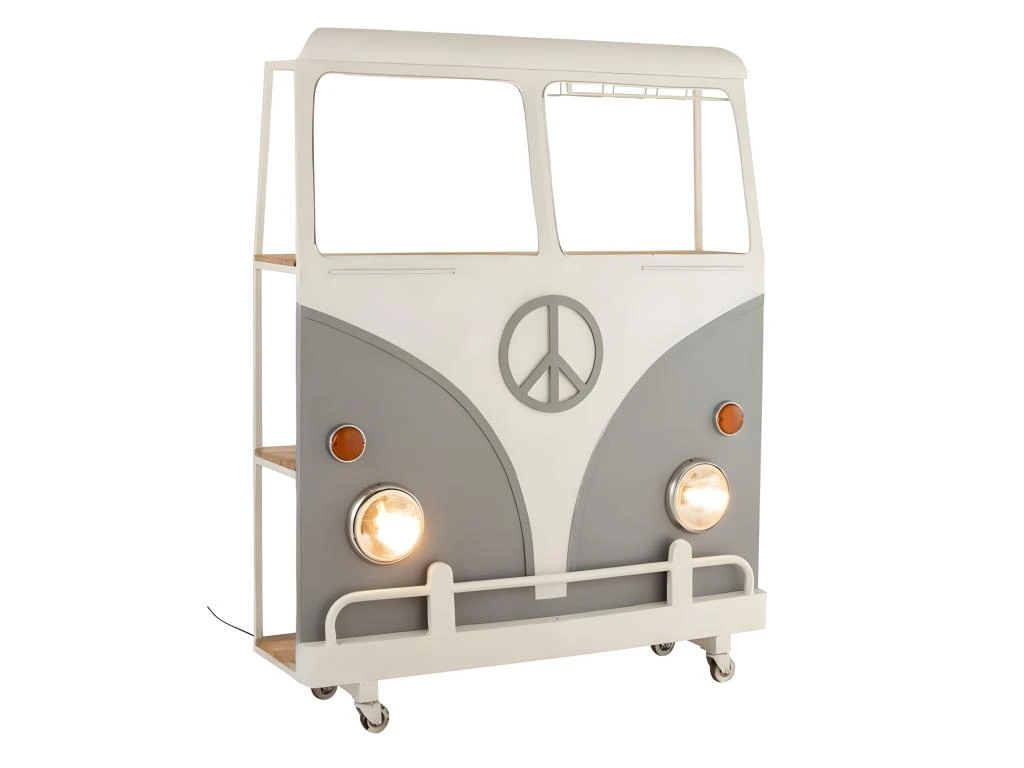 Table De Bar Design à Led "Auto" 175cm Blanc & Gris 7 Table De Bar Design à Led "Auto" 175cm Blanc & Gris – Image 5