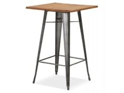 Table De Bar Vintage "Fantasio" 105cm Beige & Gris -Electroménager Soldes meuble de bar 14114627