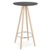 Table De Bar En Bois "Lizon" 110cm Noir & Naturel -Electroménager Soldes meuble de bar 14114867