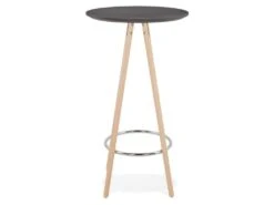 Table De Bar En Bois "Lizon" 110cm Noir & Naturel 8 Table De Bar En Bois "Lizon" 110cm Noir & Naturel -Electroménager Soldes meuble de bar 14114869