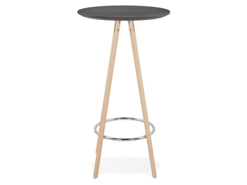 Table De Bar En Bois "Lizon" 110cm Noir & Naturel 4 Table De Bar En Bois "Lizon" 110cm Noir & Naturel – Image 2