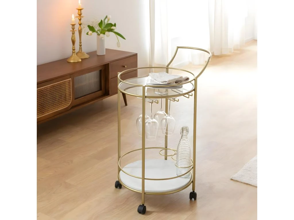 Desserte En Métal Doré Rachel 5 Desserte En Métal Doré Rachel – Image 3