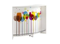 Grand Comptoir De Bar Blanc - DAEMAR N°4 -Electroménager Soldes meuble de bar 17627107