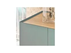 Meuble Bar 3 Portes Vert/Chêne - TEULAT ARISTA -Electroménager Soldes meuble de bar 17999061