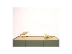 Meuble Bar 3 Portes Vert/Chêne - TEULAT ARISTA -Electroménager Soldes meuble de bar 17999065