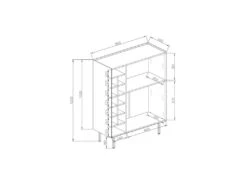 Meuble Bar 3 Portes Blanc/Chêne - TEULAT ARISTA -Electroménager Soldes meuble de bar 17999077