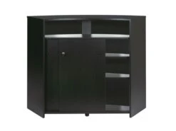 Comptoir D'Accueil 2 Portes Noir 135 Cm - Coloris: Noir -Electroménager Soldes meuble de bar 20047215