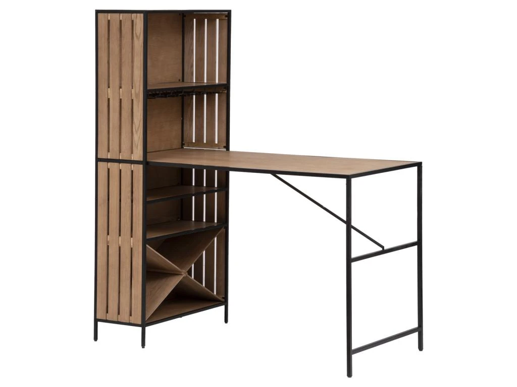 Table Bar Avec Buffet Bakos 153x80cm Beige - ATMOSPHERA 3 Table Bar Avec Buffet Bakos 153x80cm Beige - ATMOSPHERA