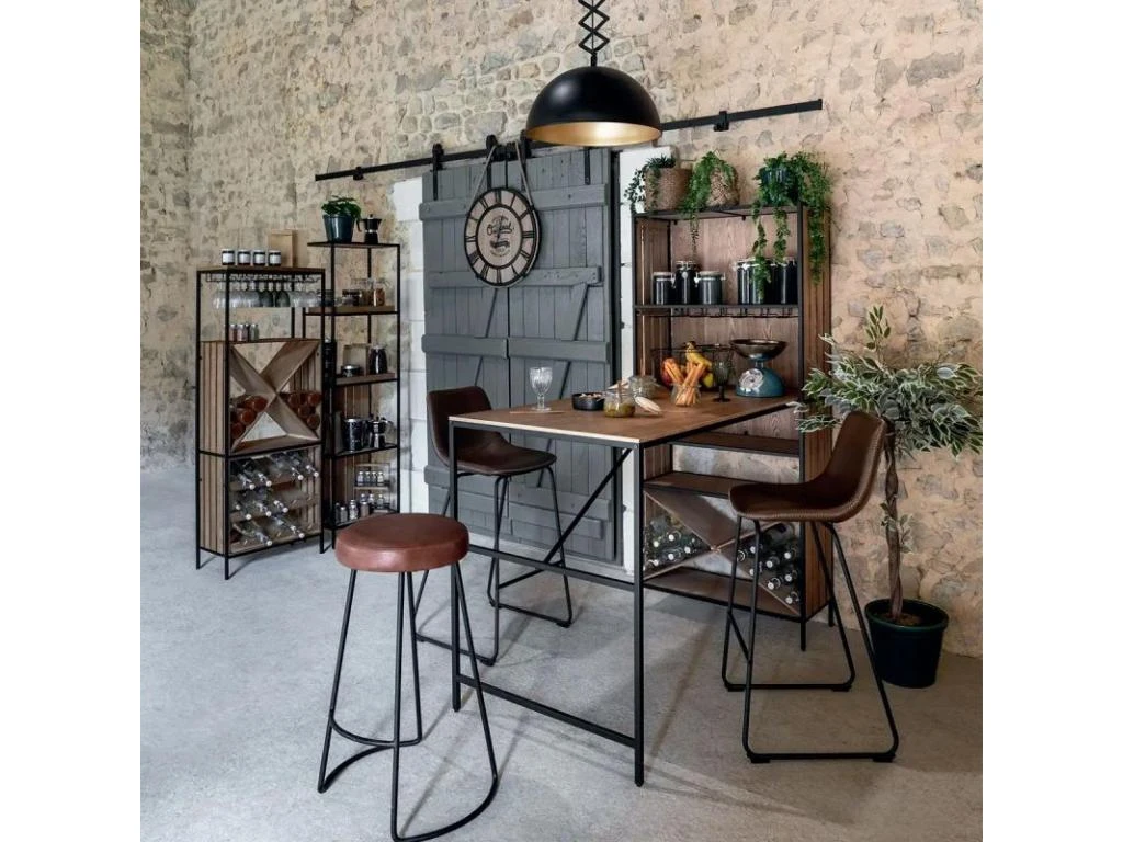 Table Bar Avec Buffet Bakos 153x80cm Beige - ATMOSPHERA 7 Table Bar Avec Buffet Bakos 153x80cm Beige - ATMOSPHERA – Image 5