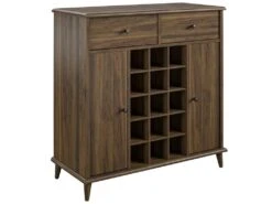 Meuble Bar Avec 2 Portes Et 2 Tiroirs En MDF Noyer