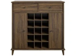 Meuble Bar Avec 2 Portes Et 2 Tiroirs En MDF Noyer -Electroménager Soldes meuble de bar 21503021