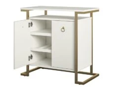 Meuble Bar 2 Portes En MDF Chêne Gris