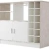 Meuble De Bar - Multifonctionnel - 2 Portes Et Niches - Blanc -Electroménager Soldes meuble de bar 22040517