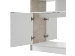 Meuble De Bar - Multifonctionnel - 2 Portes Et Niches - Blanc -Electroménager Soldes meuble de bar 22040523