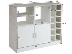 Meuble De Bar - Multifonctionnel - 2 Portes Et Niches - Blanc -Electroménager Soldes meuble de bar 22040525