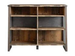 Prip Buffet De Bar Avec 6 Tablettes De Rangement, Style Vieux Bois, Finition Matera.