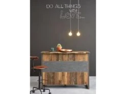 Prip Buffet De Bar Avec 6 Tablettes De Rangement, Style Vieux Bois, Finition Matera. 13 Prip Buffet De Bar Avec 6 Tablettes De Rangement, Style Vieux Bois, Finition Matera. -Electroménager Soldes meuble de bar 22204541