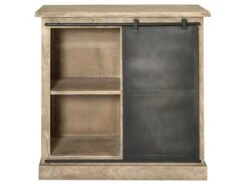 Meuble Bar En Bois De Manguier Brossé Et Métal Helsinki -Electroménager Soldes meuble de bar 22247381