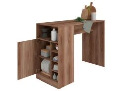 Comptoir De Cuisine - Table 1 Porte 7 Niches Châtaignier -Electroménager Soldes meuble de bar 22969769