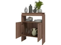 Comptoir BAR 2 Portes 2 Niches Châtaignier FLOAT -Electroménager Soldes meuble de bar 22969789