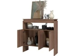 Comptoir BAR 3 Portes 3 Niches Châtaignier FLOAT -Electroménager Soldes meuble de bar 22969809