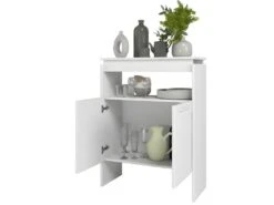 Comptoir BAR 2 Portes 2 Niches Blanc FLOAT -Electroménager Soldes meuble de bar 22992877