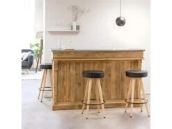 Meuble Bar En Bois Recyclé Garance 180 Cm -Electroménager Soldes meuble de bar 22999901