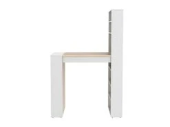 Meuble De Bar Avec Rangements - MDF - Naturel Et Blanc - SKARN -Electroménager Soldes meuble de bar 509253