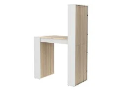 Meuble De Bar Avec Rangements - MDF - Naturel Et Blanc - SKARN -Electroménager Soldes meuble de bar 509255