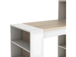 Meuble De Bar Avec Rangements - MDF - Naturel Et Blanc - SKARN -Electroménager Soldes meuble de bar 509257
