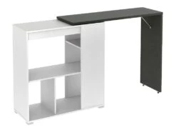 Ensemble "Mange Debout" : Meuble De Bar SATURNE + 2 Tabourets De Bar CALAS - Blanc Et Béton -Electroménager Soldes meuble de bar 543939